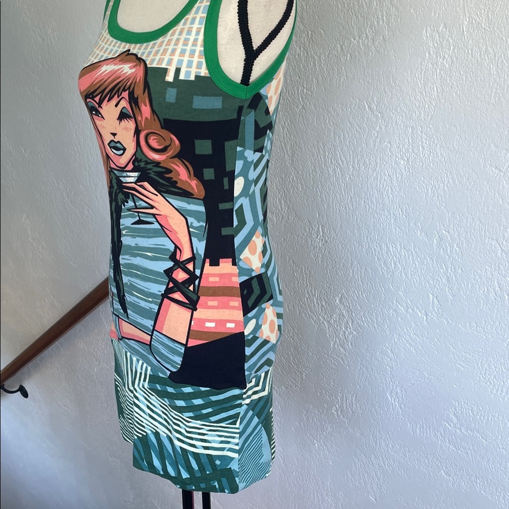 Hayes Womens NWOT Y2K Dead Stock All Over Graphic Print Martini‎ Dress Medium - Picture 5 of 7